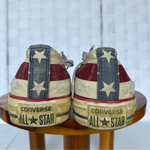 Rare Converse Distressed Aged Look Patriotic Sneakers Mens Size 8 Sz 9.5 Womens - Picture 5 of 8